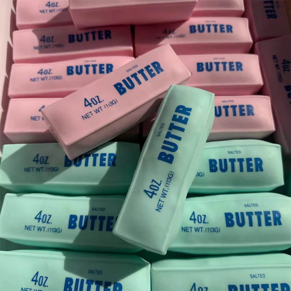 Butter Stick Squishy Stress Ball ADHD Fidget Toy Crunchy Squeeze Toy Round Blocks Filled ASMR Anti Stress Release Hand Gift Toy