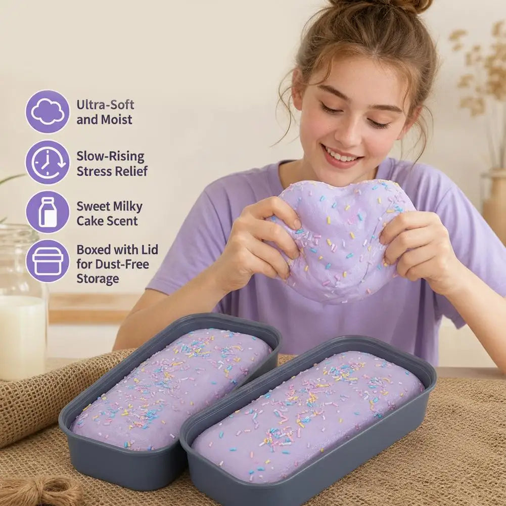 Soft PU Squeeshy Toy Stress Relieve Toy Butter Ice Cream Box Squishy Fidget Toy Anti Stress Sticky Box Cake Squishy Toy