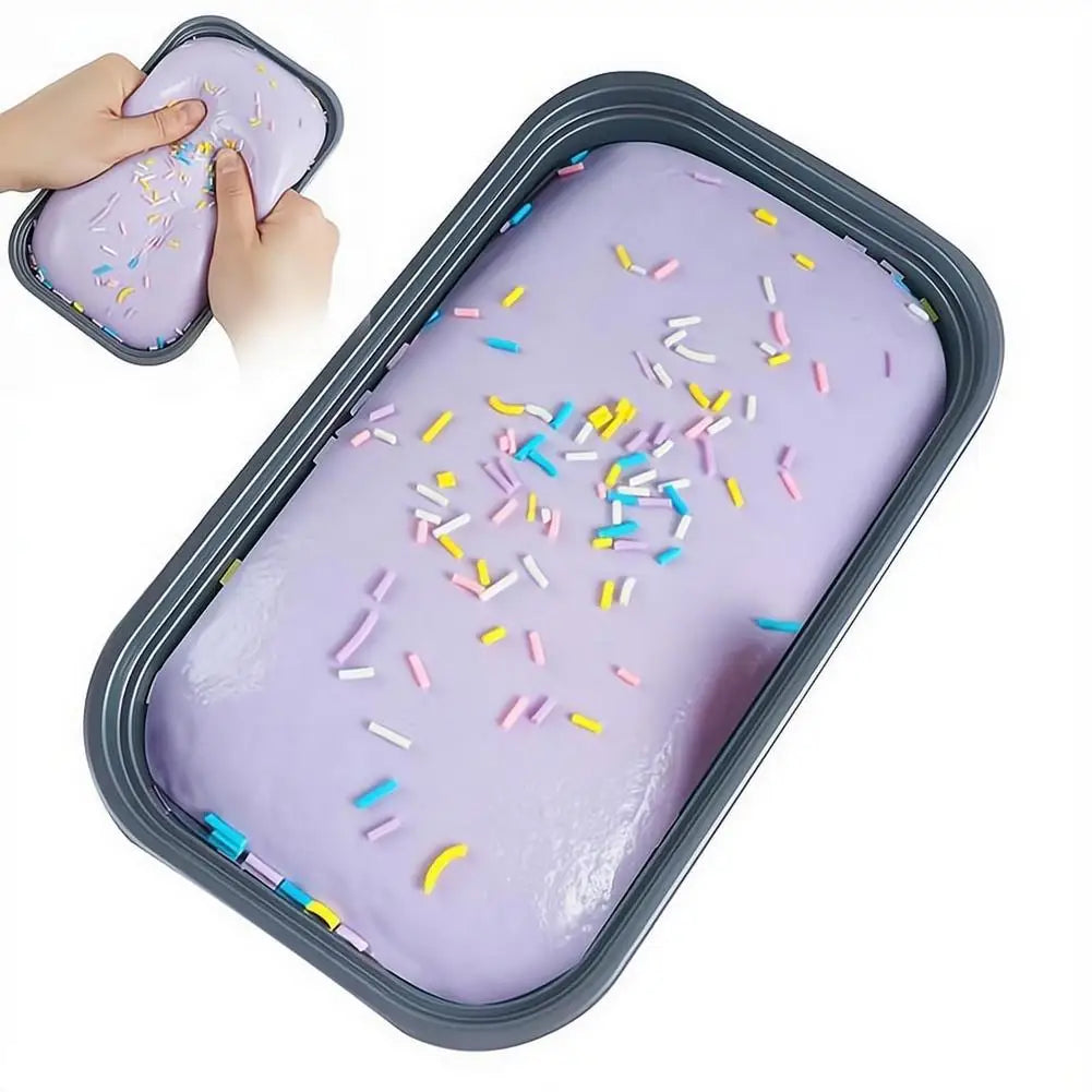 Soft PU Squeeshy Toy Stress Relieve Toy Butter Ice Cream Box Squishy Fidget Toy Anti Stress Sticky Box Cake Squishy Toy