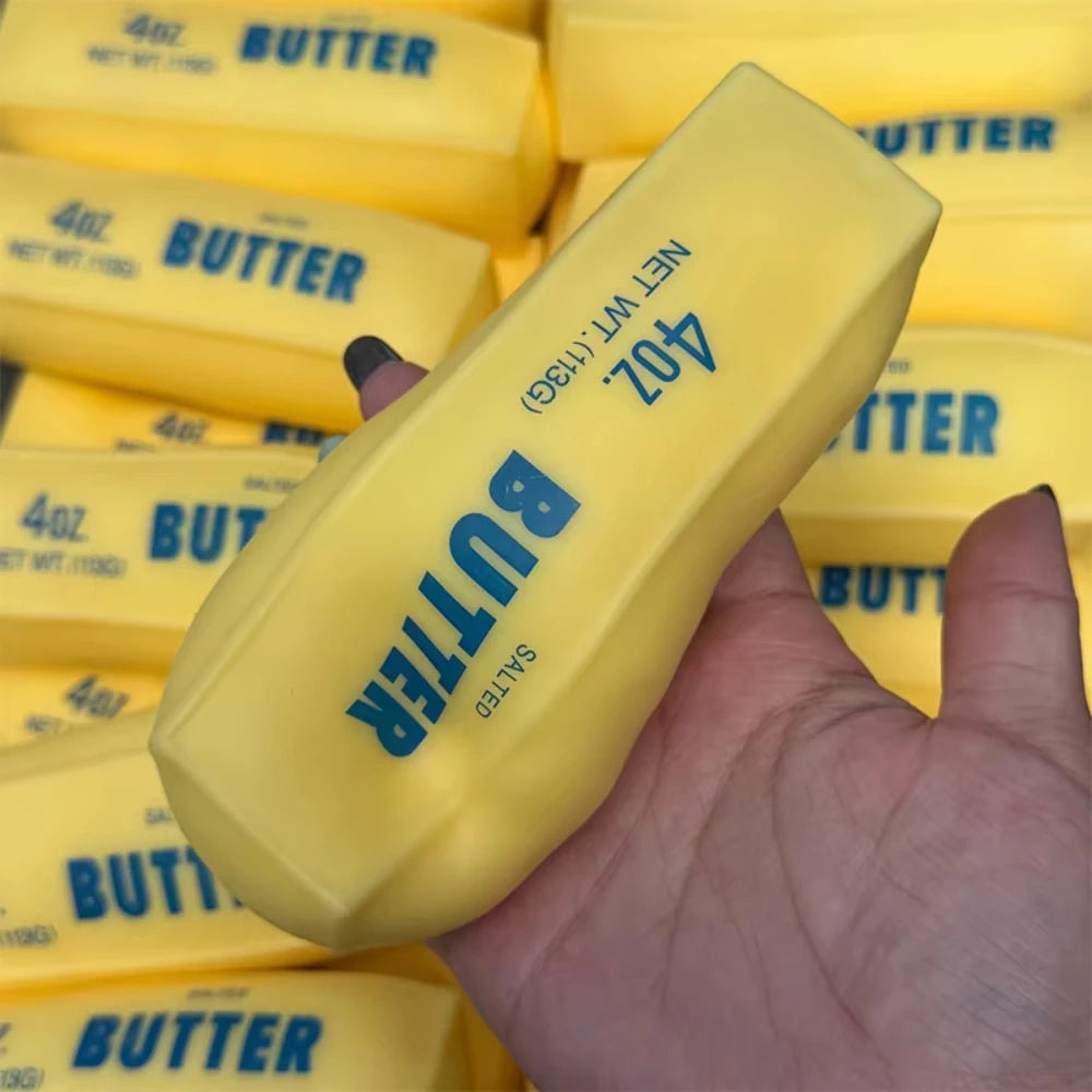 Butter Stick Squishy Stress Ball ADHD Fidget Toy Crunchy Squeeze Toy Round Blocks Filled ASMR Anti Stress Release Hand Gift Toy