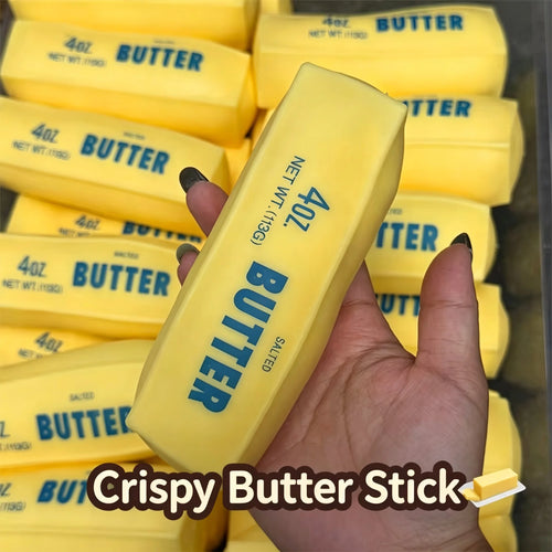 Butter Stick Squishy Stress Ball ADHD Fidget Toy Crunchy Squeeze Toy Round Blocks Filled ASMR Anti Stress Release Hand Gift Toy