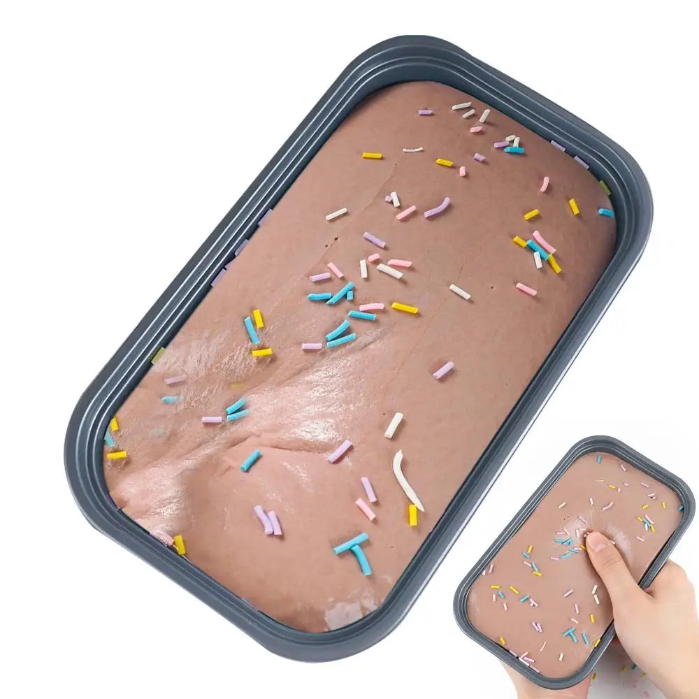 Soft PU Squeeshy Toy Stress Relieve Toy Butter Ice Cream Box Squishy Fidget Toy Anti Stress Sticky Box Cake Squishy Toy