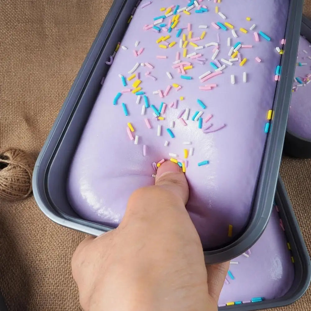 Soft PU Squeeshy Toy Stress Relieve Toy Butter Ice Cream Box Squishy Fidget Toy Anti Stress Sticky Box Cake Squishy Toy